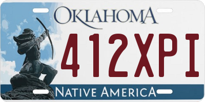OK license plate 412XPI
