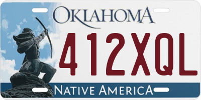 OK license plate 412XQL