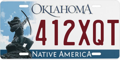 OK license plate 412XQT