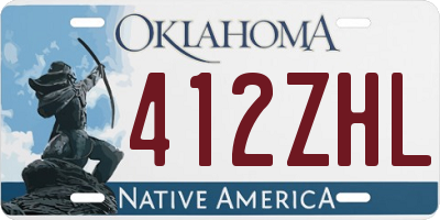 OK license plate 412ZHL
