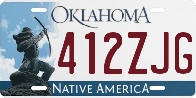 OK license plate 412ZJG