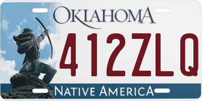 OK license plate 412ZLQ