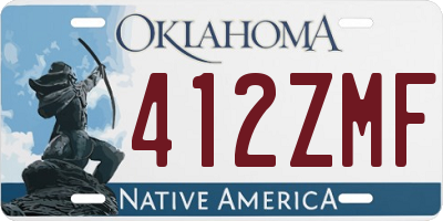 OK license plate 412ZMF