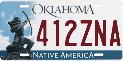 OK license plate 412ZNA
