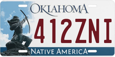 OK license plate 412ZNI