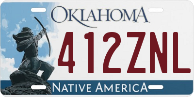 OK license plate 412ZNL