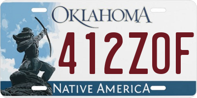 OK license plate 412ZOF