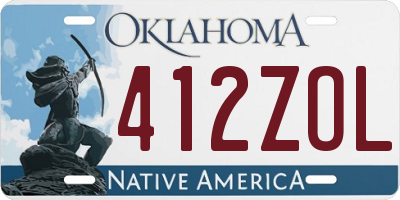 OK license plate 412ZOL