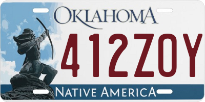 OK license plate 412ZOY
