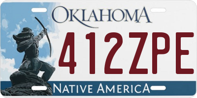 OK license plate 412ZPE