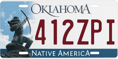 OK license plate 412ZPI