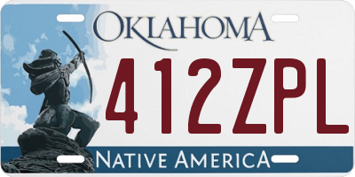 OK license plate 412ZPL