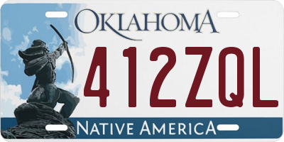 OK license plate 412ZQL