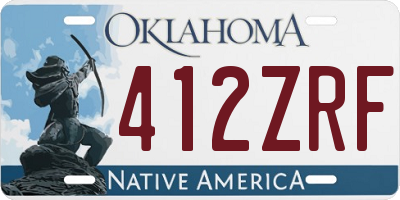 OK license plate 412ZRF