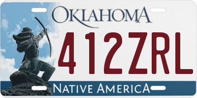 OK license plate 412ZRL