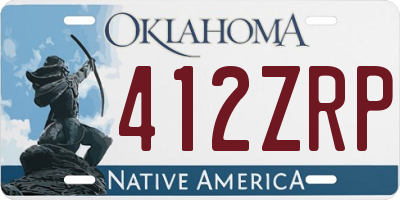 OK license plate 412ZRP