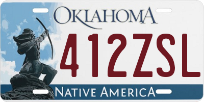 OK license plate 412ZSL