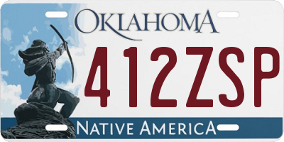 OK license plate 412ZSP