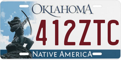 OK license plate 412ZTC