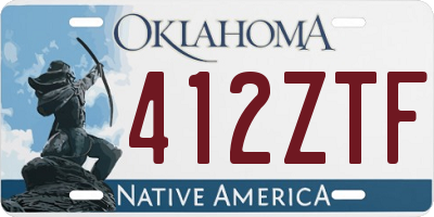 OK license plate 412ZTF