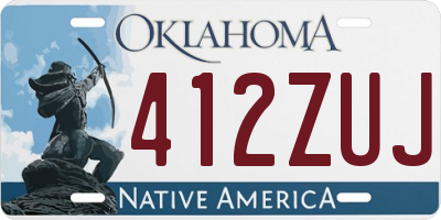 OK license plate 412ZUJ