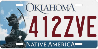 OK license plate 412ZVE