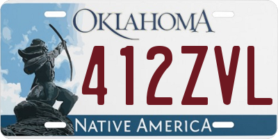 OK license plate 412ZVL