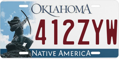 OK license plate 412ZYW