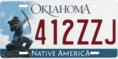 OK license plate 412ZZJ