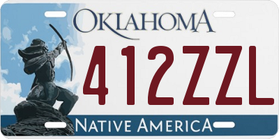 OK license plate 412ZZL