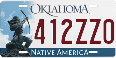 OK license plate 412ZZO
