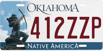 OK license plate 412ZZP