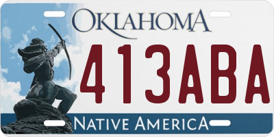 OK license plate 413ABA