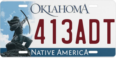 OK license plate 413ADT