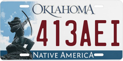 OK license plate 413AEI
