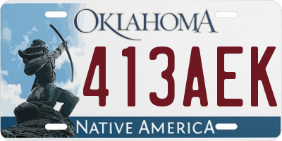 OK license plate 413AEK