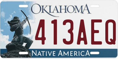 OK license plate 413AEQ