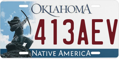 OK license plate 413AEV