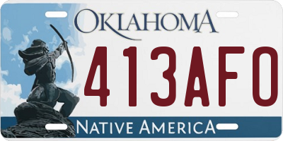 OK license plate 413AFO