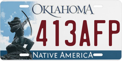OK license plate 413AFP