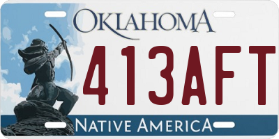 OK license plate 413AFT