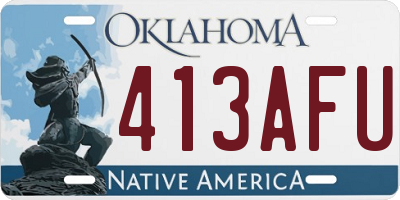OK license plate 413AFU
