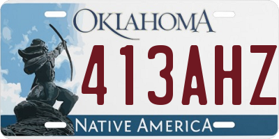 OK license plate 413AHZ