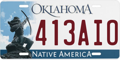 OK license plate 413AIO