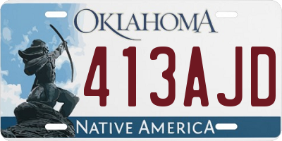 OK license plate 413AJD