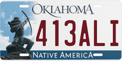 OK license plate 413ALI