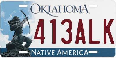 OK license plate 413ALK