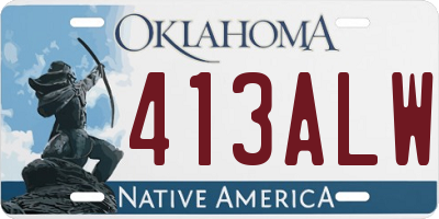 OK license plate 413ALW