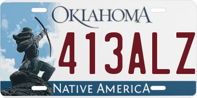 OK license plate 413ALZ