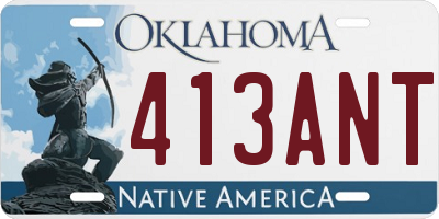 OK license plate 413ANT
